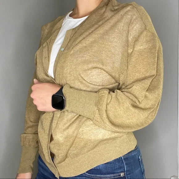 Zara Linen Blend Button Down Lightweight Cardigan Size Small - Picture 10 of 15